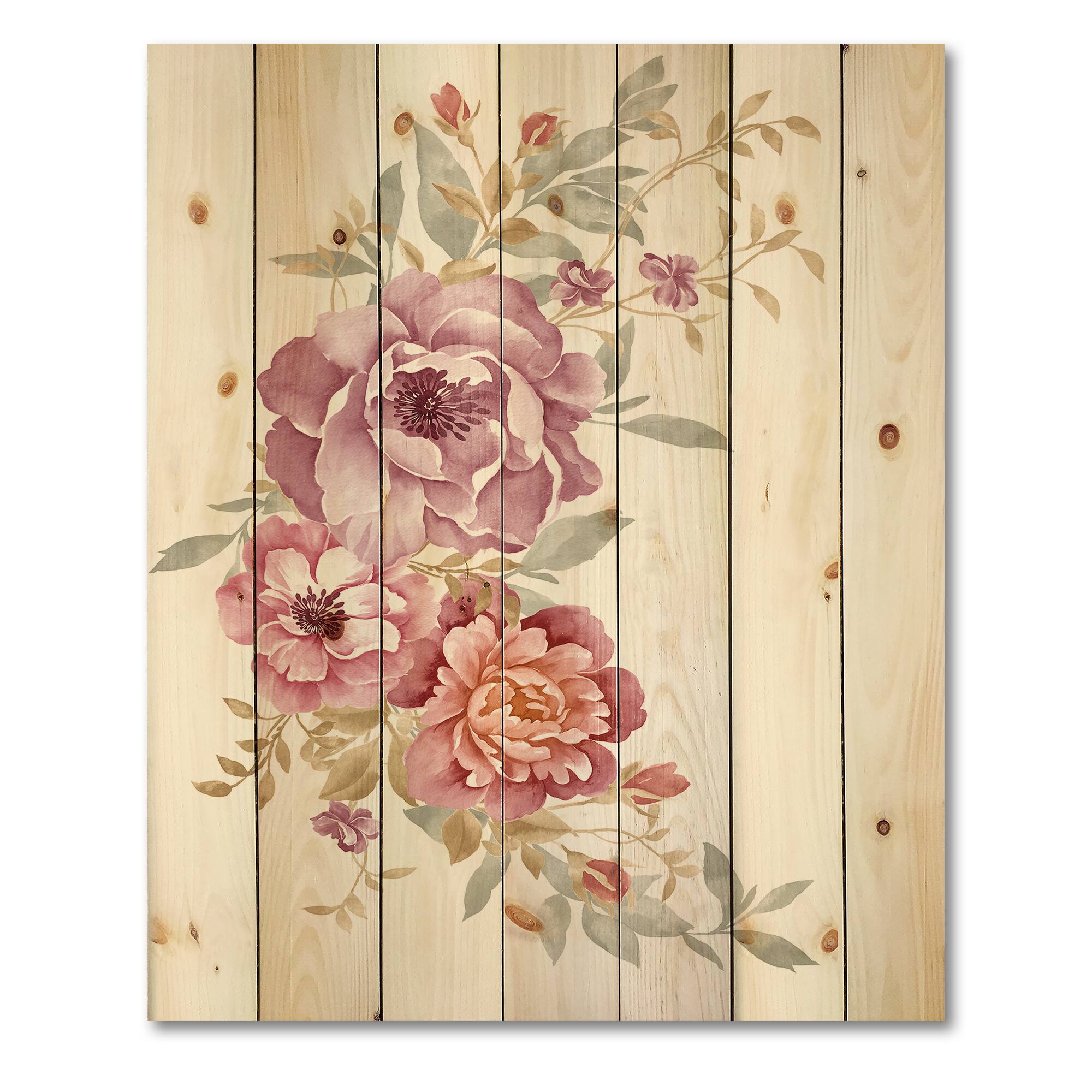 Designart - Bouquet Of Pink and Purple Flowers III